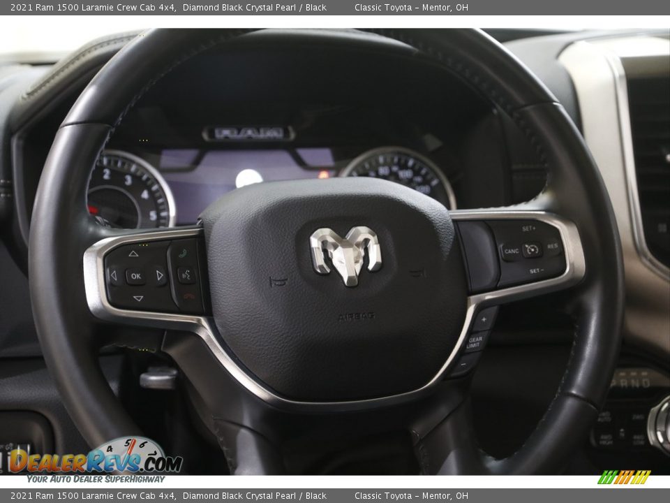 2021 Ram 1500 Laramie Crew Cab 4x4 Diamond Black Crystal Pearl / Black Photo #7