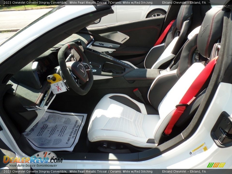 2023 Chevrolet Corvette Stingray Convertible White Pearl Metallic Tricoat / Ceramic White w/Red Stitching Photo #25
