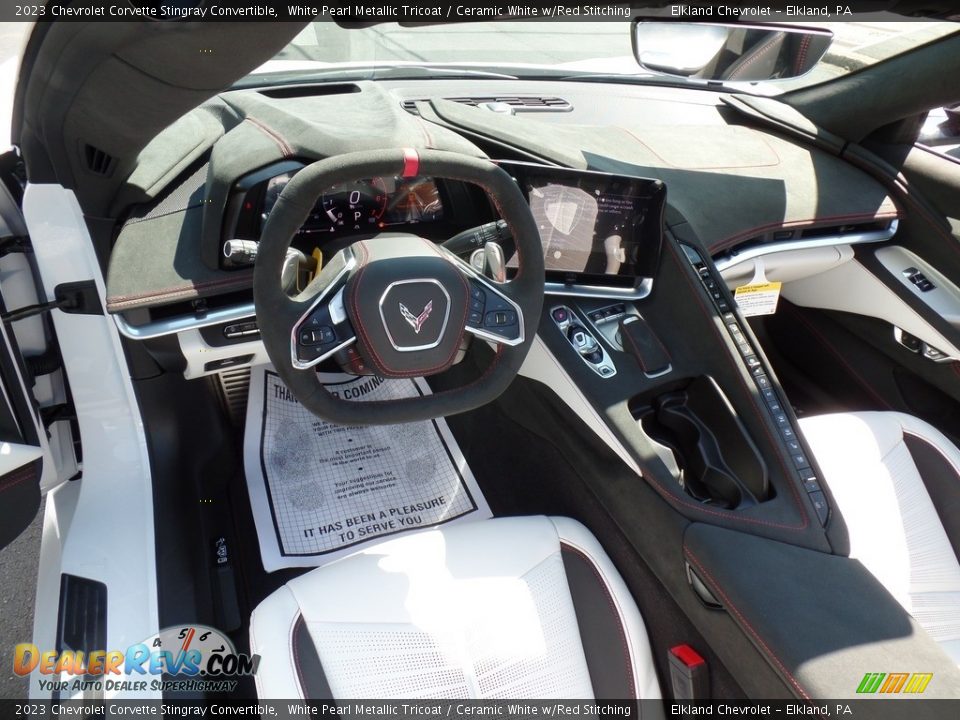 2023 Chevrolet Corvette Stingray Convertible White Pearl Metallic Tricoat / Ceramic White w/Red Stitching Photo #26