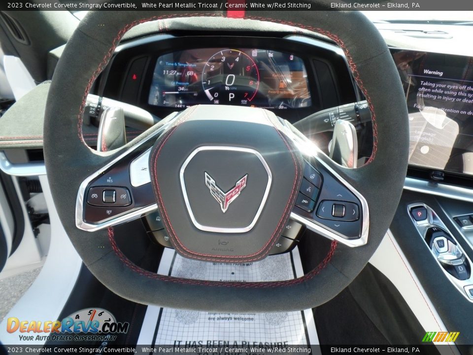 2023 Chevrolet Corvette Stingray Convertible White Pearl Metallic Tricoat / Ceramic White w/Red Stitching Photo #29