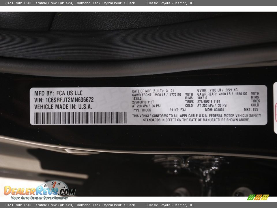2021 Ram 1500 Laramie Crew Cab 4x4 Diamond Black Crystal Pearl / Black Photo #25