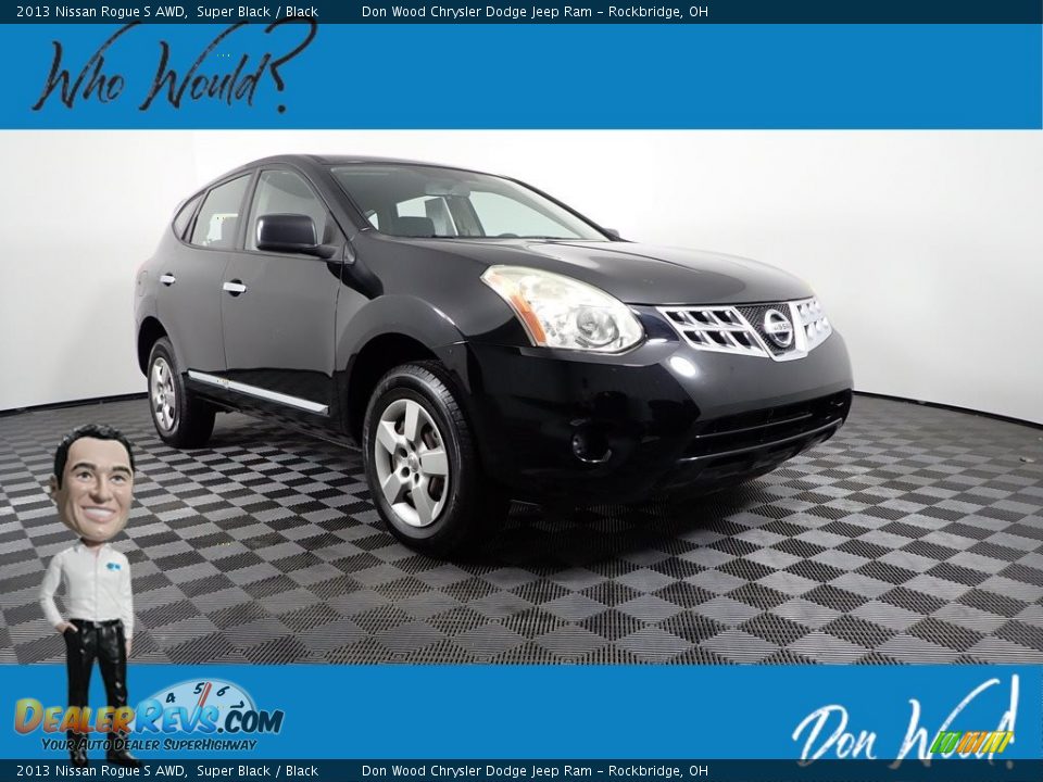 2013 Nissan Rogue S AWD Super Black / Black Photo #1