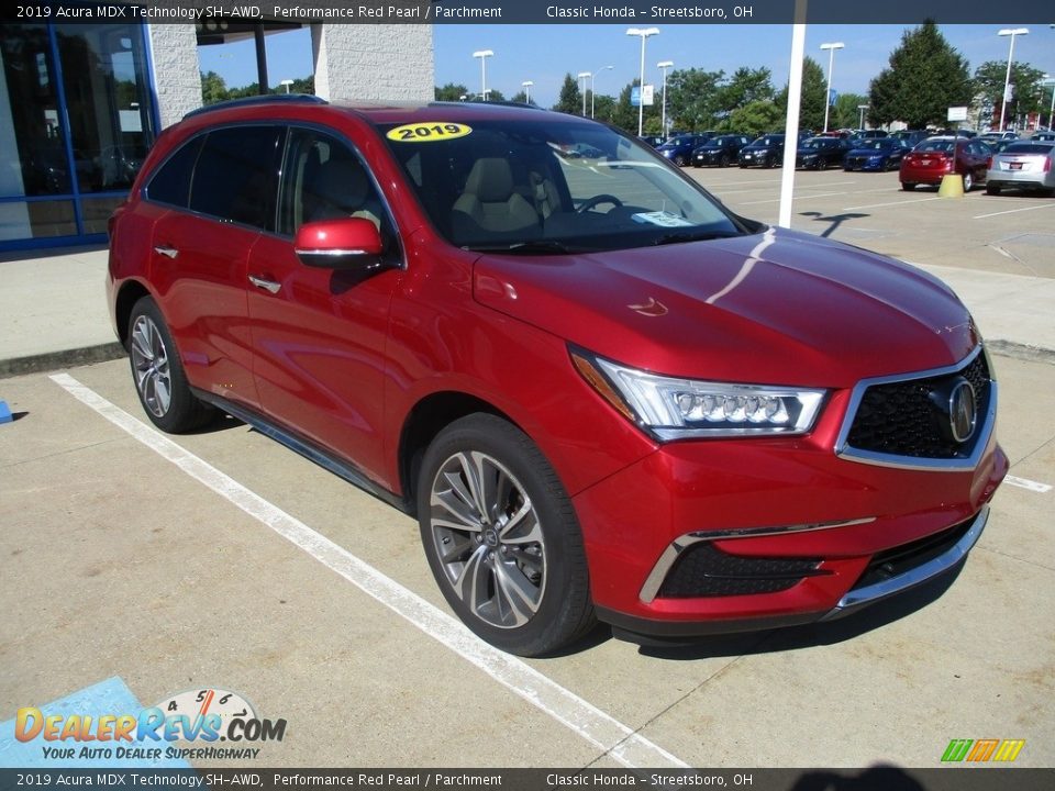 2019 Acura MDX Technology SH-AWD Performance Red Pearl / Parchment Photo #3