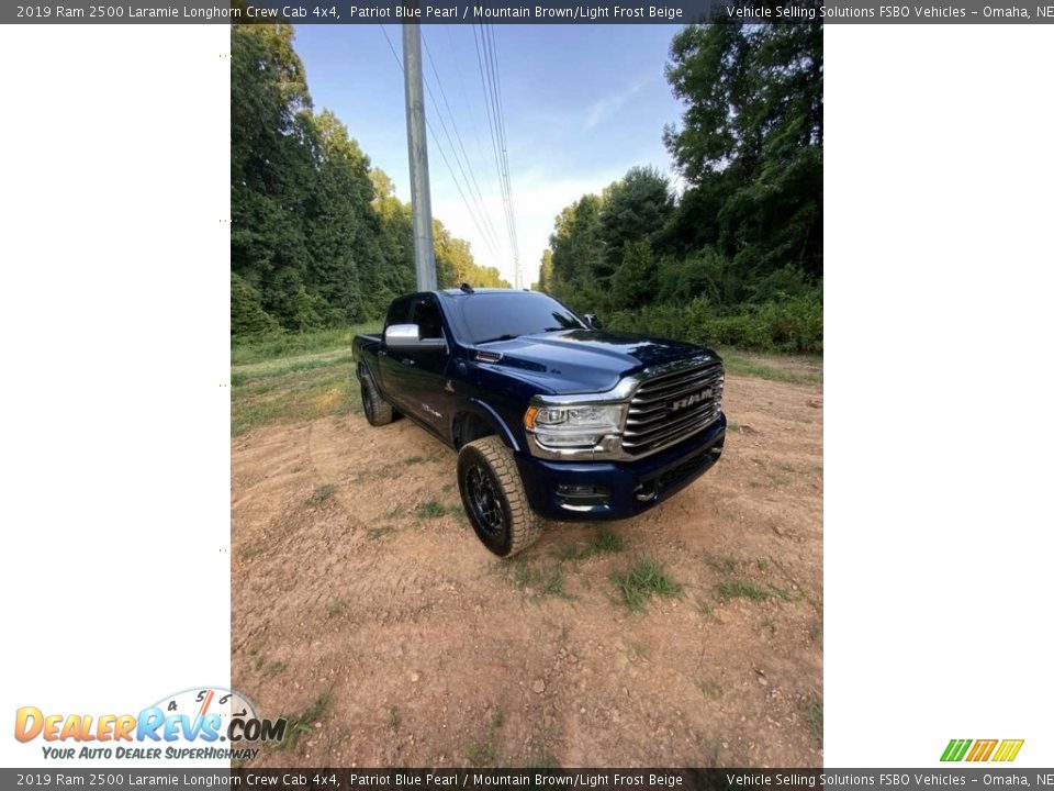 2019 Ram 2500 Laramie Longhorn Crew Cab 4x4 Patriot Blue Pearl / Mountain Brown/Light Frost Beige Photo #1