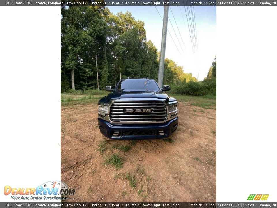 2019 Ram 2500 Laramie Longhorn Crew Cab 4x4 Patriot Blue Pearl / Mountain Brown/Light Frost Beige Photo #2