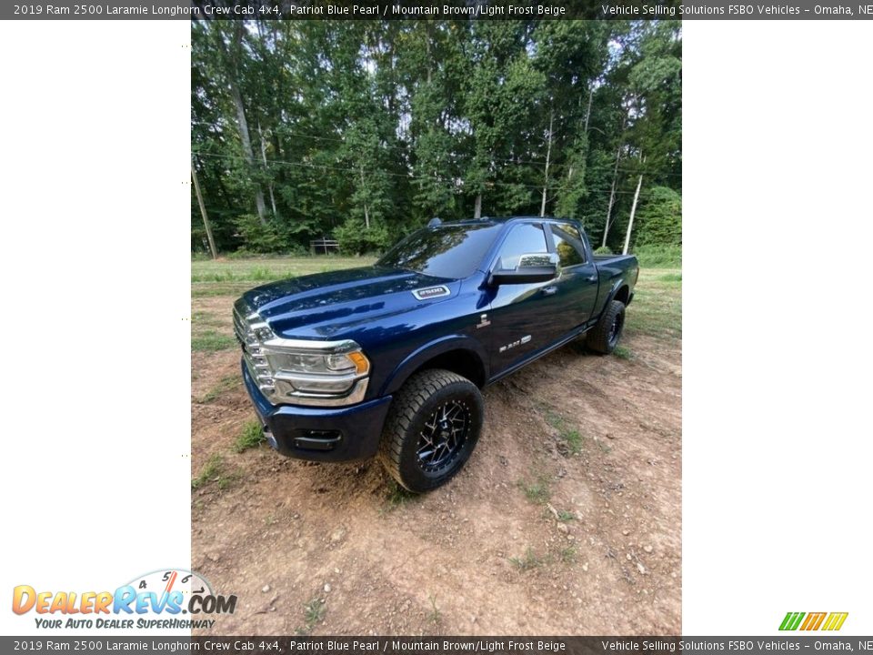 2019 Ram 2500 Laramie Longhorn Crew Cab 4x4 Patriot Blue Pearl / Mountain Brown/Light Frost Beige Photo #3