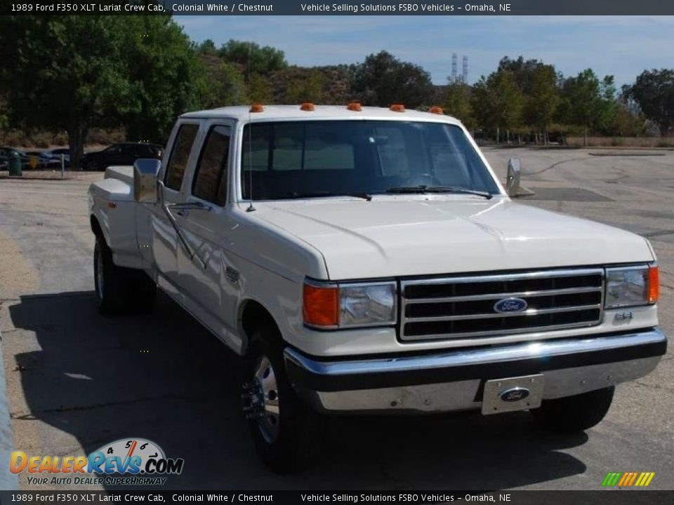 Colonial White 1989 Ford F350 XLT Lariat Crew Cab Photo #1