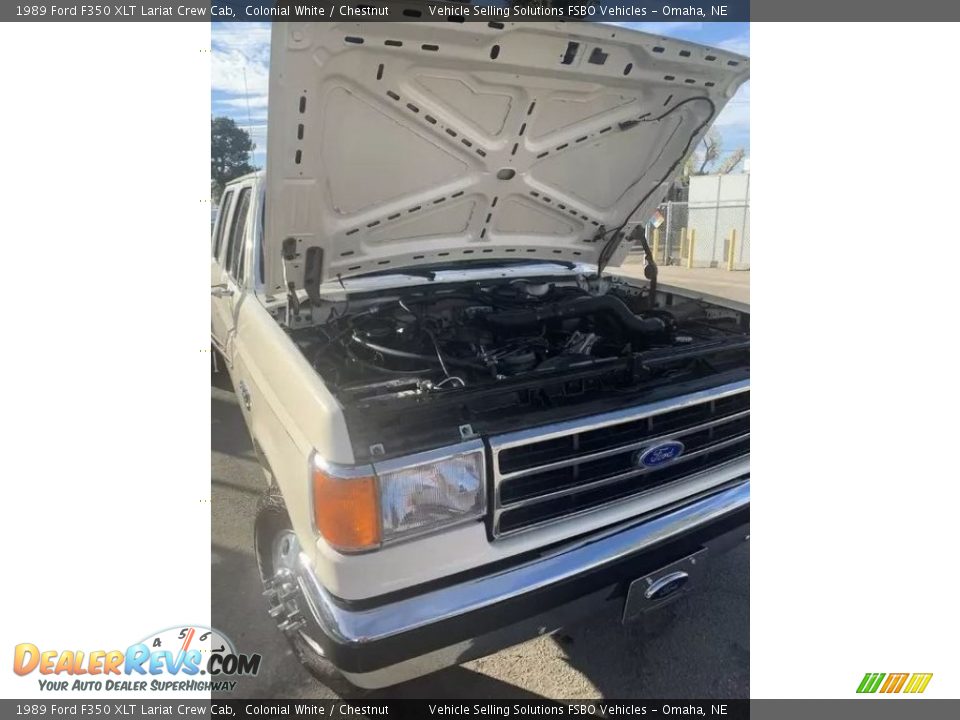 1989 Ford F350 XLT Lariat Crew Cab Colonial White / Chestnut Photo #6