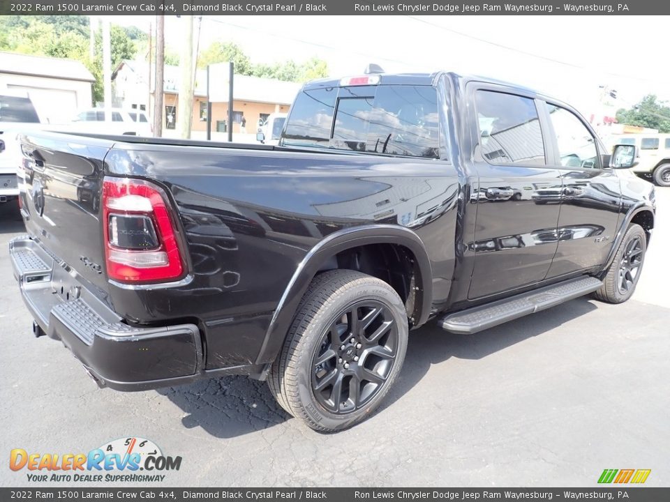 2022 Ram 1500 Laramie Crew Cab 4x4 Diamond Black Crystal Pearl / Black Photo #5