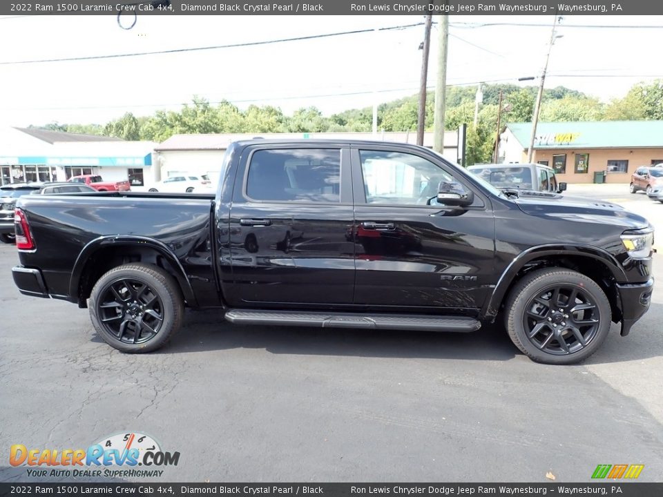 2022 Ram 1500 Laramie Crew Cab 4x4 Diamond Black Crystal Pearl / Black Photo #6