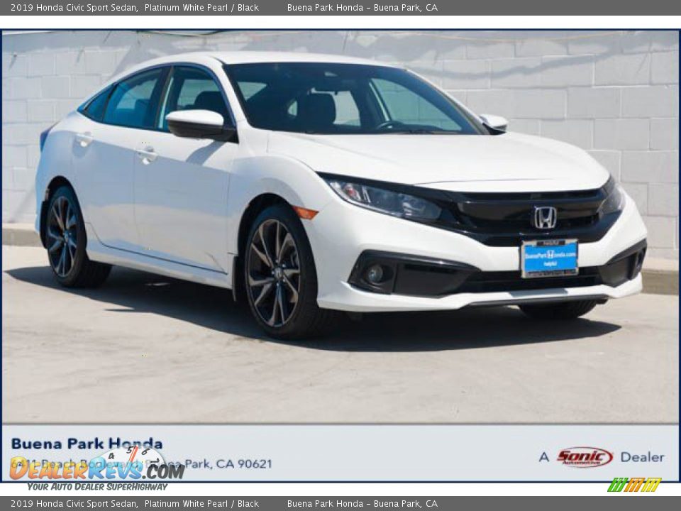 2019 Honda Civic Sport Sedan Platinum White Pearl / Black Photo #1