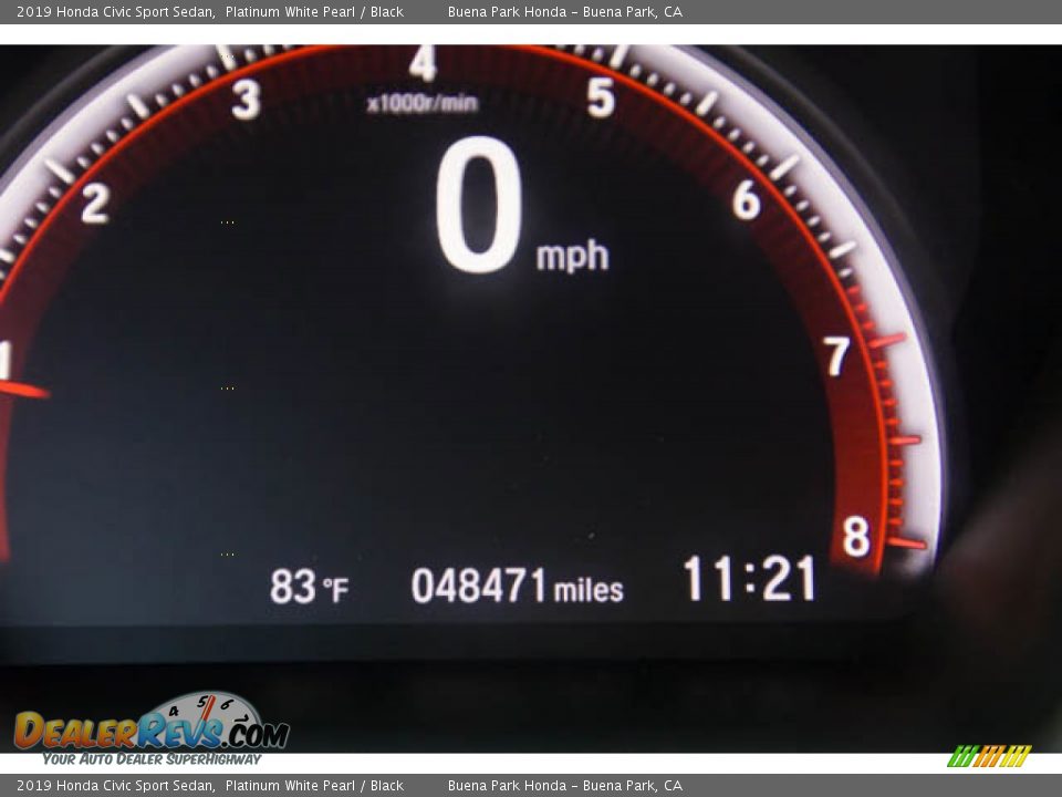 2019 Honda Civic Sport Sedan Platinum White Pearl / Black Photo #6