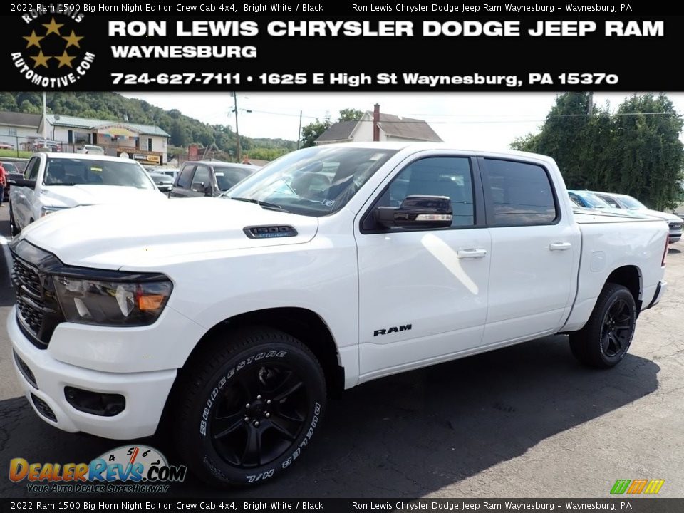 2022 Ram 1500 Big Horn Night Edition Crew Cab 4x4 Bright White / Black Photo #1