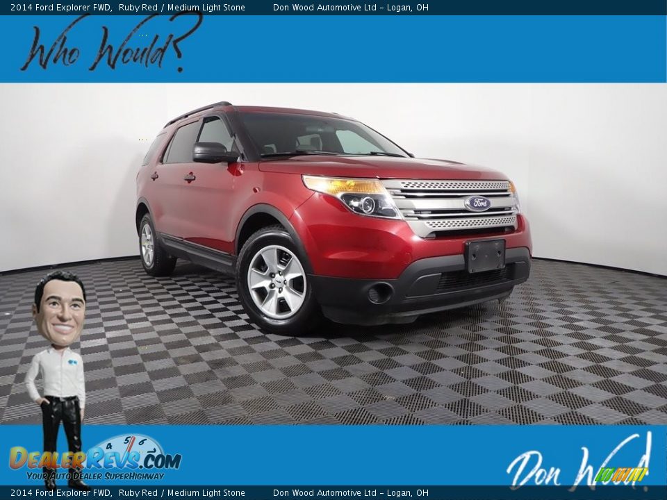 2014 Ford Explorer FWD Ruby Red / Medium Light Stone Photo #1