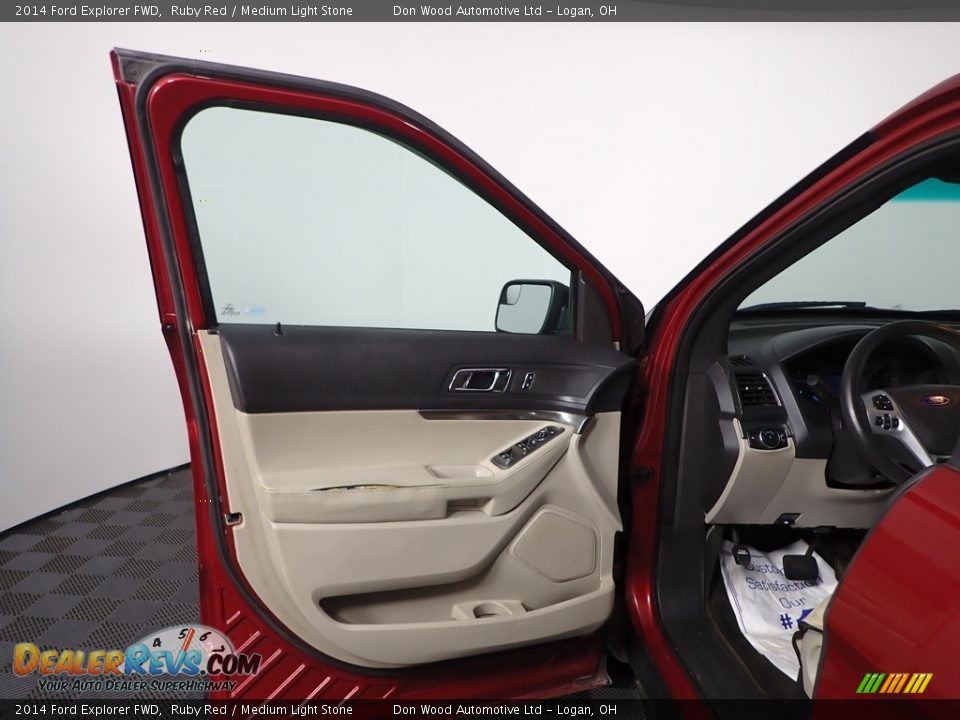 2014 Ford Explorer FWD Ruby Red / Medium Light Stone Photo #11