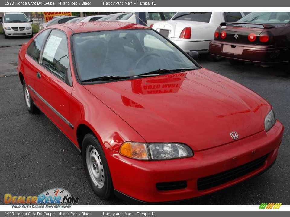 1993 Honda Civic DX Coupe Milano Red / Black Photo #1