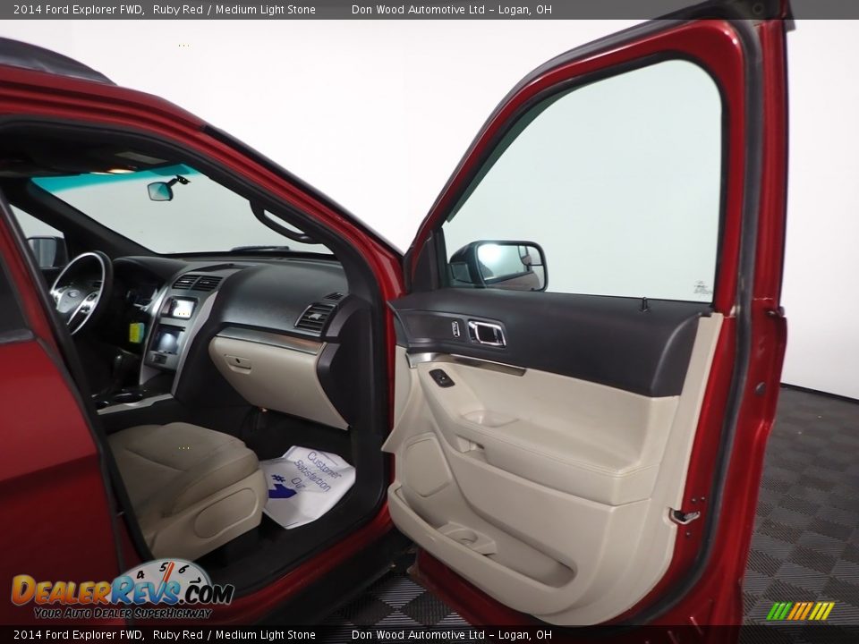 2014 Ford Explorer FWD Ruby Red / Medium Light Stone Photo #25