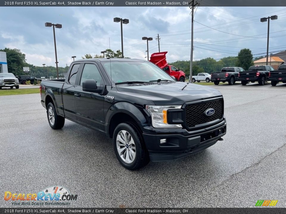 2018 Ford F150 XL SuperCab 4x4 Shadow Black / Earth Gray Photo #3