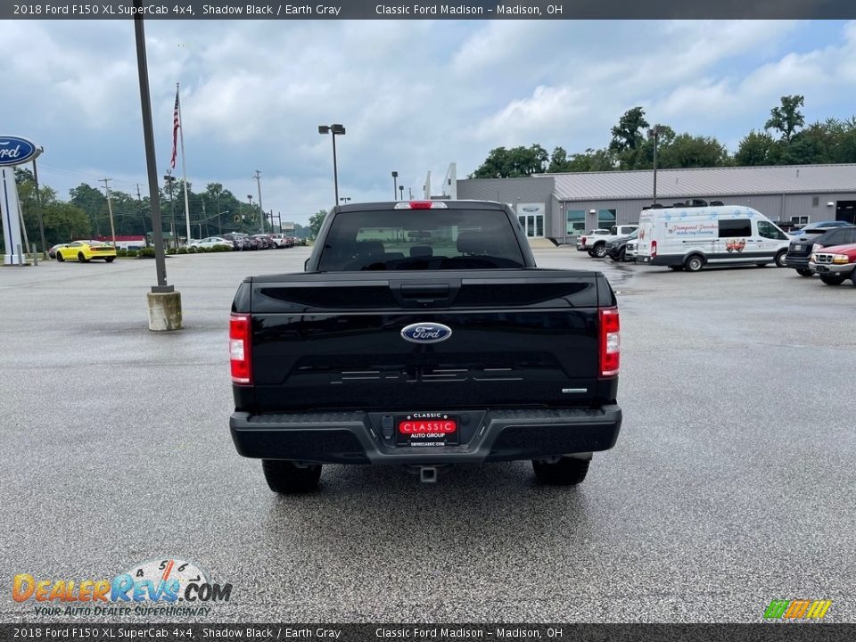 2018 Ford F150 XL SuperCab 4x4 Shadow Black / Earth Gray Photo #6