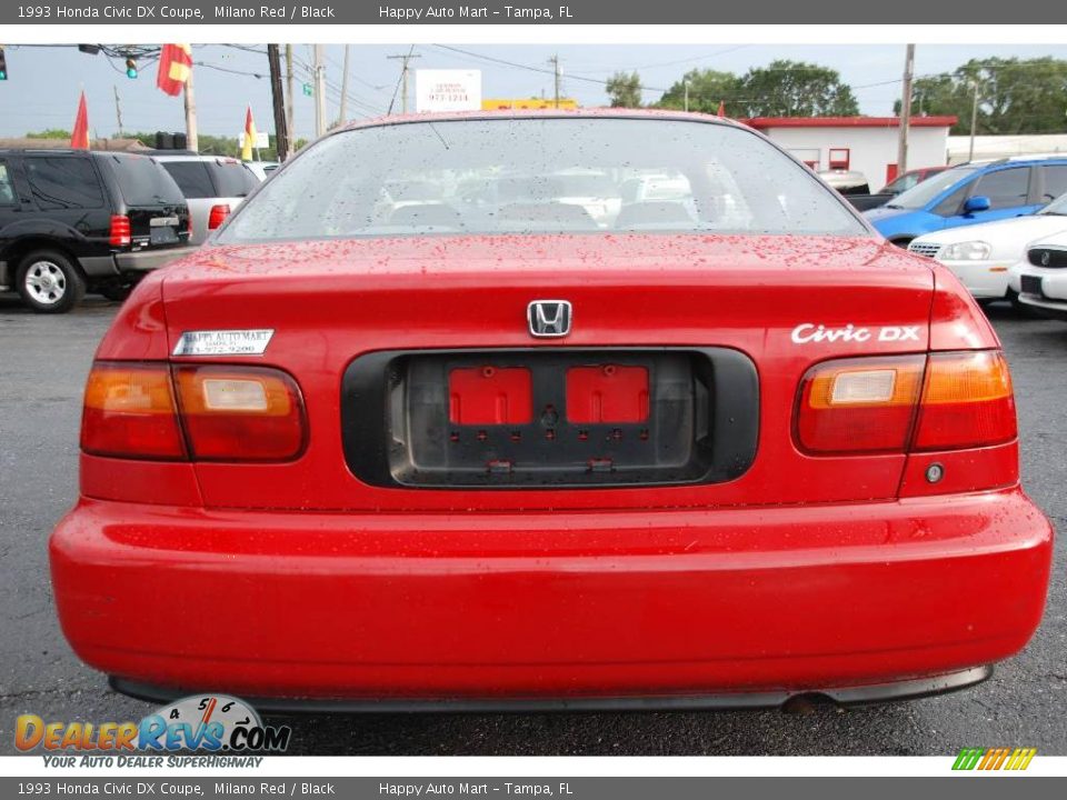 1993 Honda Civic DX Coupe Milano Red / Black Photo #7