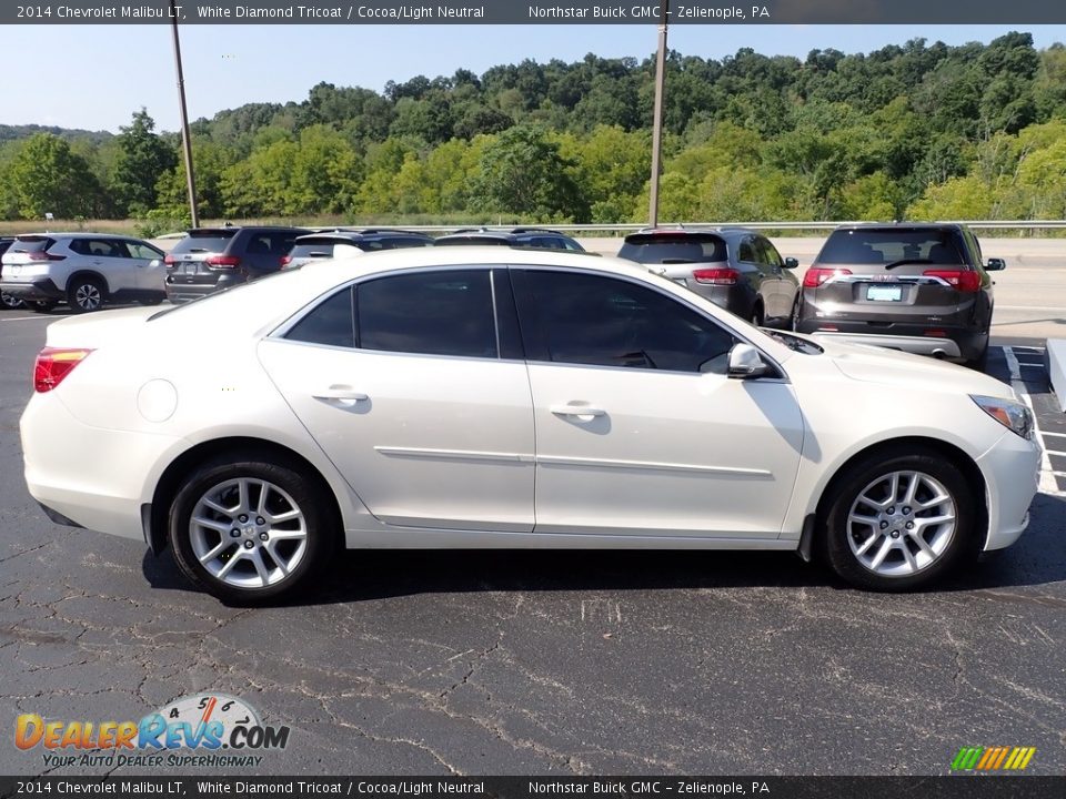 2014 Chevrolet Malibu LT White Diamond Tricoat / Cocoa/Light Neutral Photo #8