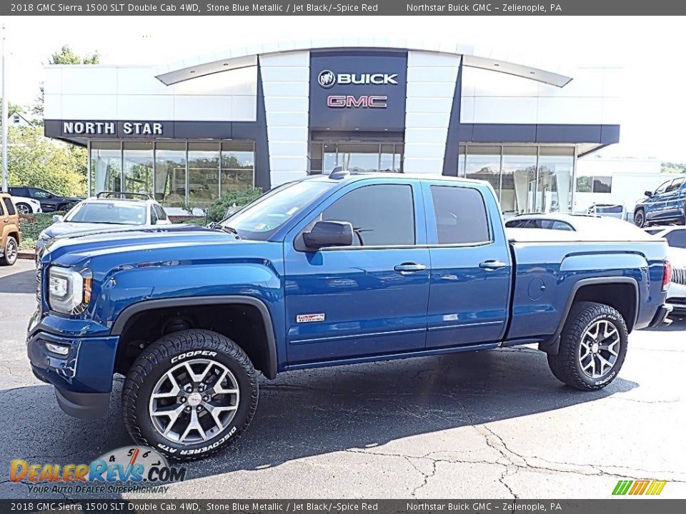 2018 GMC Sierra 1500 SLT Double Cab 4WD Stone Blue Metallic / Jet Black/­Spice Red Photo #1