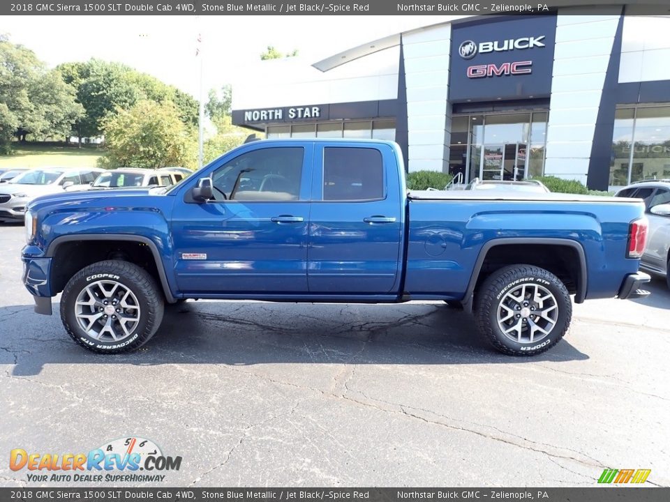 2018 GMC Sierra 1500 SLT Double Cab 4WD Stone Blue Metallic / Jet Black/­Spice Red Photo #2