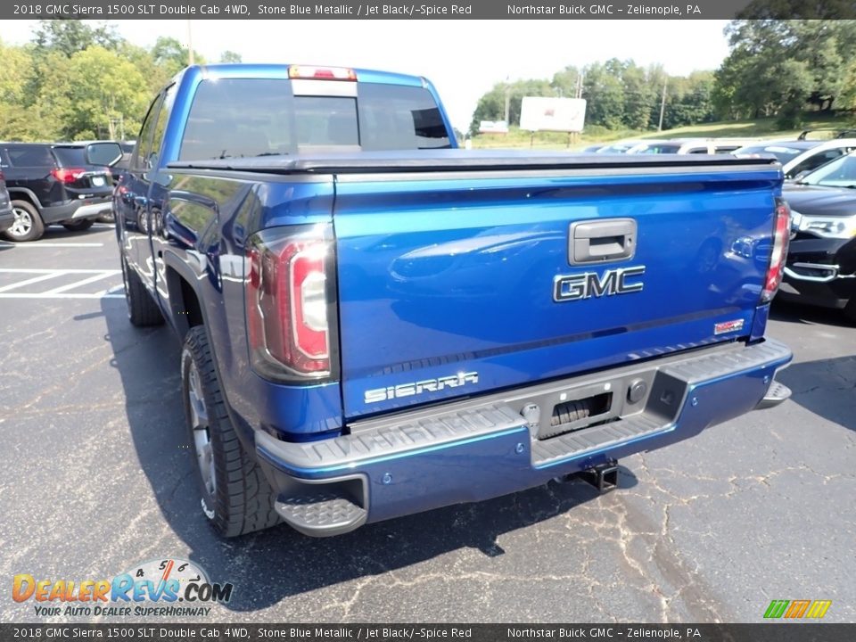 2018 GMC Sierra 1500 SLT Double Cab 4WD Stone Blue Metallic / Jet Black/­Spice Red Photo #4