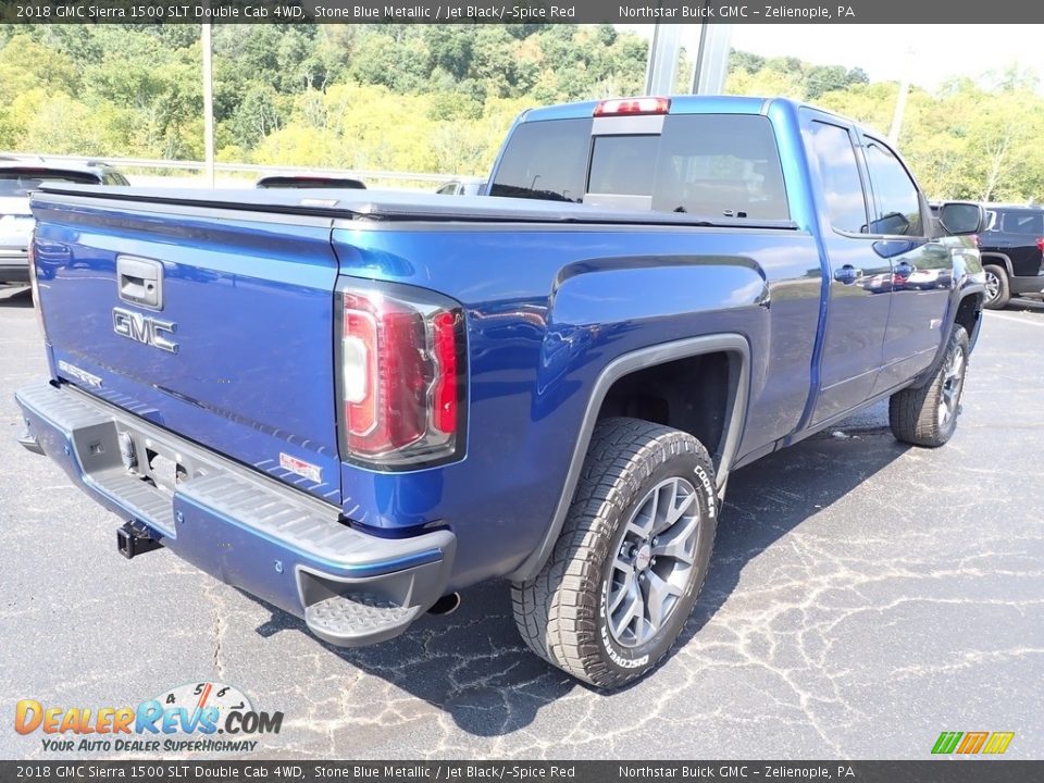 2018 GMC Sierra 1500 SLT Double Cab 4WD Stone Blue Metallic / Jet Black/­Spice Red Photo #6