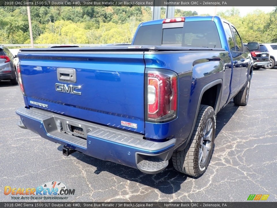 2018 GMC Sierra 1500 SLT Double Cab 4WD Stone Blue Metallic / Jet Black/­Spice Red Photo #7