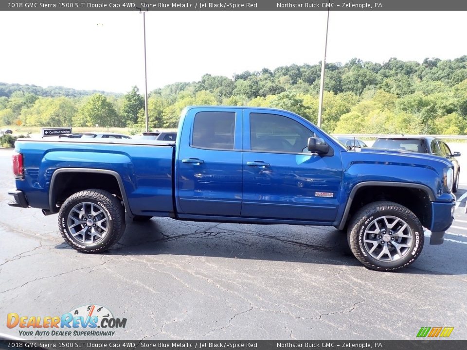 2018 GMC Sierra 1500 SLT Double Cab 4WD Stone Blue Metallic / Jet Black/­Spice Red Photo #8