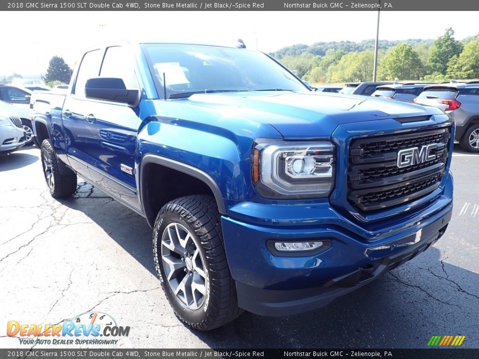 2018 GMC Sierra 1500 SLT Double Cab 4WD Stone Blue Metallic / Jet Black/­Spice Red Photo #9