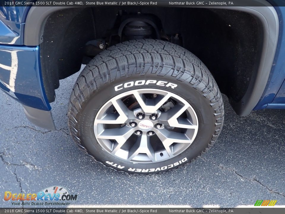 2018 GMC Sierra 1500 SLT Double Cab 4WD Stone Blue Metallic / Jet Black/­Spice Red Photo #13