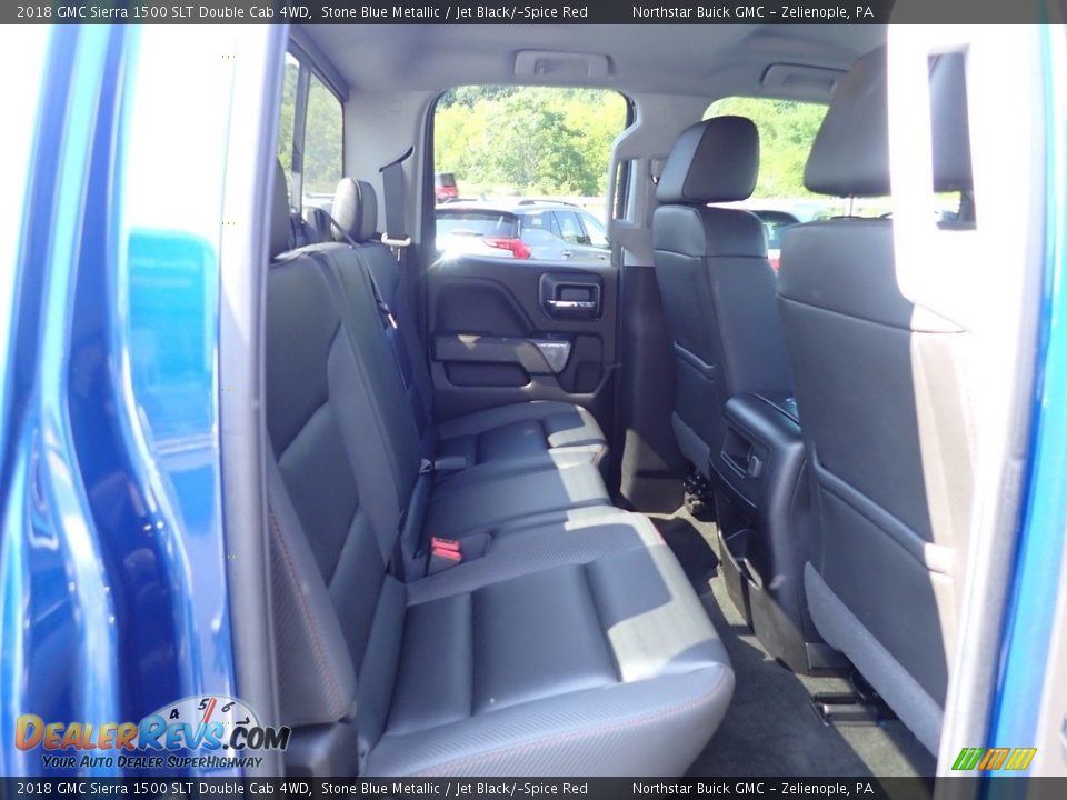 2018 GMC Sierra 1500 SLT Double Cab 4WD Stone Blue Metallic / Jet Black/­Spice Red Photo #16