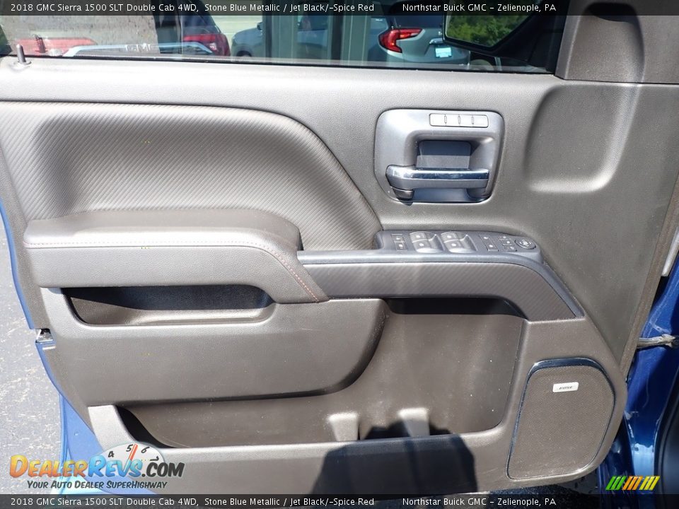 2018 GMC Sierra 1500 SLT Double Cab 4WD Stone Blue Metallic / Jet Black/­Spice Red Photo #19
