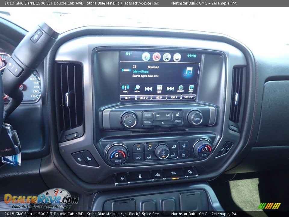 2018 GMC Sierra 1500 SLT Double Cab 4WD Stone Blue Metallic / Jet Black/­Spice Red Photo #23