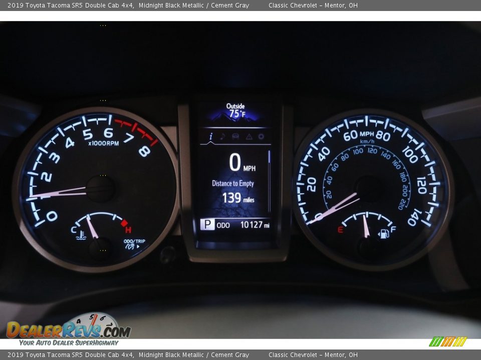 2019 Toyota Tacoma SR5 Double Cab 4x4 Midnight Black Metallic / Cement Gray Photo #8