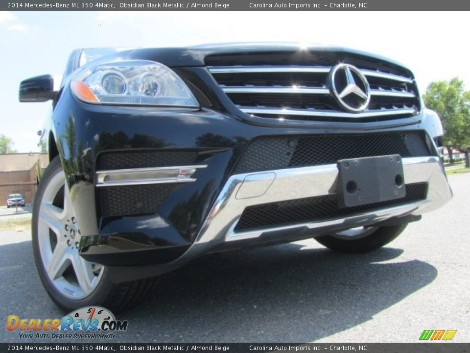 2014 Mercedes-Benz ML 350 4Matic Obsidian Black Metallic / Almond Beige Photo #2