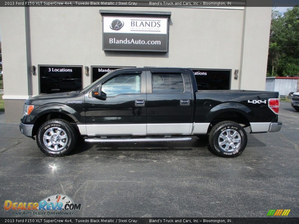 2013 Ford F150 XLT SuperCrew 4x4 Tuxedo Black Metallic / Steel Gray Photo #1