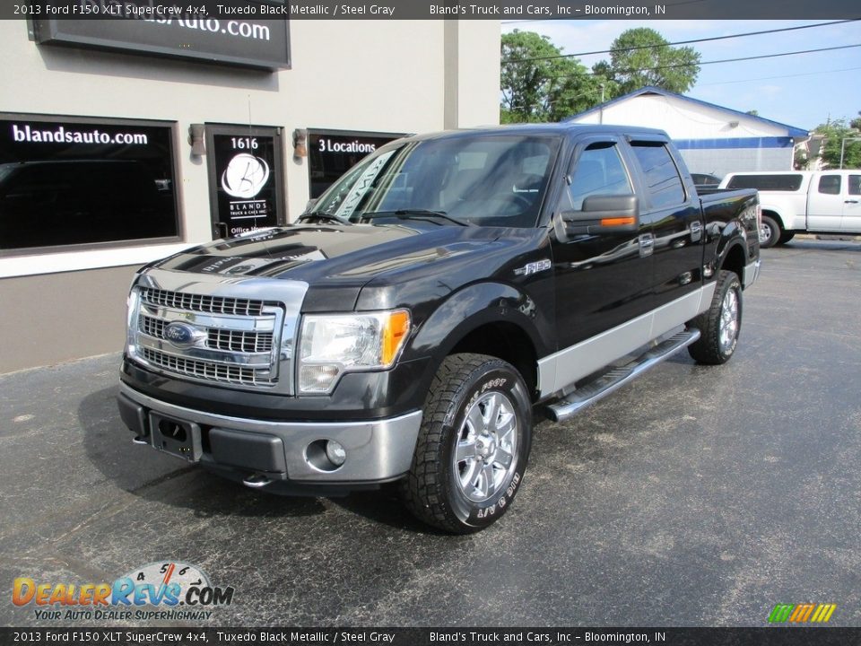 2013 Ford F150 XLT SuperCrew 4x4 Tuxedo Black Metallic / Steel Gray Photo #2