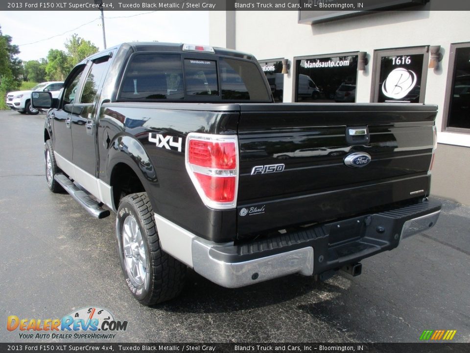 2013 Ford F150 XLT SuperCrew 4x4 Tuxedo Black Metallic / Steel Gray Photo #3