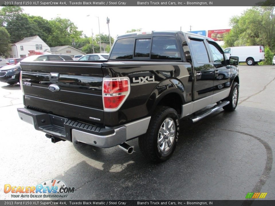 2013 Ford F150 XLT SuperCrew 4x4 Tuxedo Black Metallic / Steel Gray Photo #4