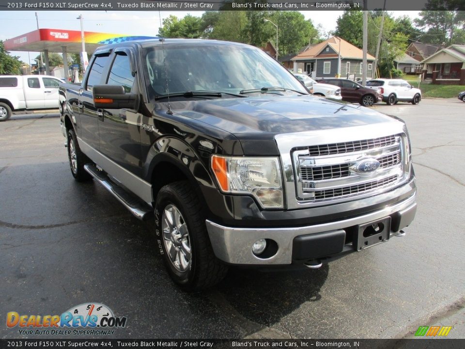 2013 Ford F150 XLT SuperCrew 4x4 Tuxedo Black Metallic / Steel Gray Photo #5