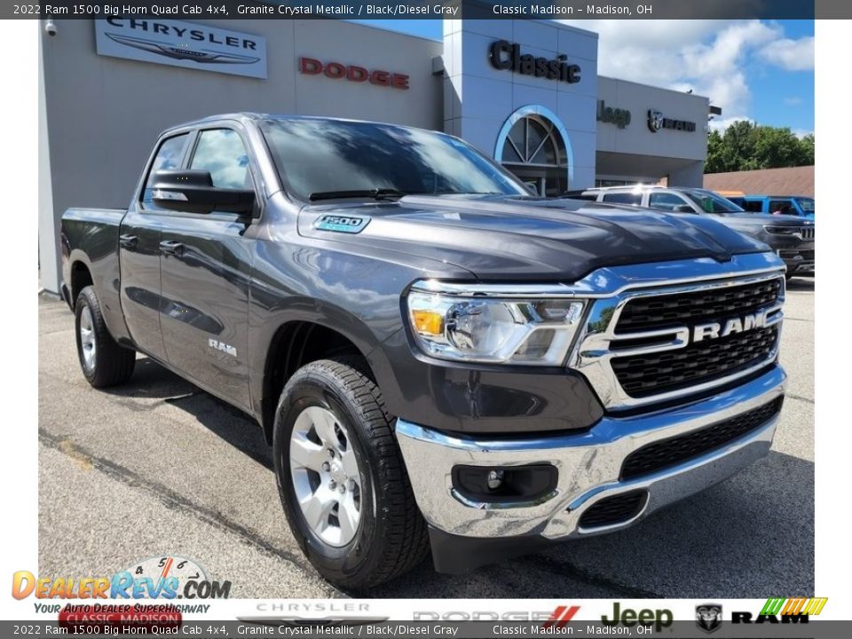2022 Ram 1500 Big Horn Quad Cab 4x4 Granite Crystal Metallic / Black/Diesel Gray Photo #1