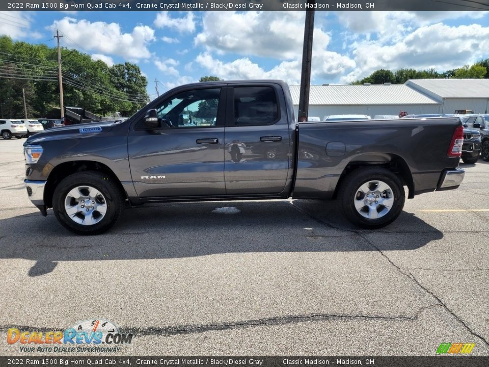 2022 Ram 1500 Big Horn Quad Cab 4x4 Granite Crystal Metallic / Black/Diesel Gray Photo #8