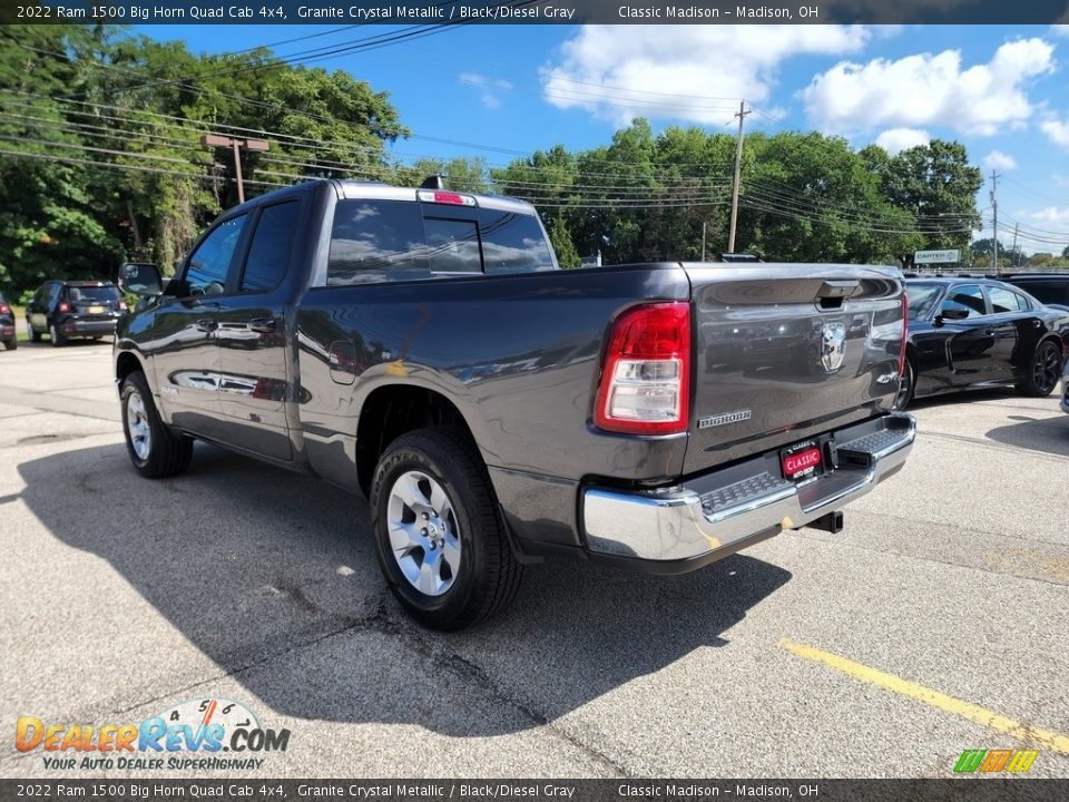 2022 Ram 1500 Big Horn Quad Cab 4x4 Granite Crystal Metallic / Black/Diesel Gray Photo #9
