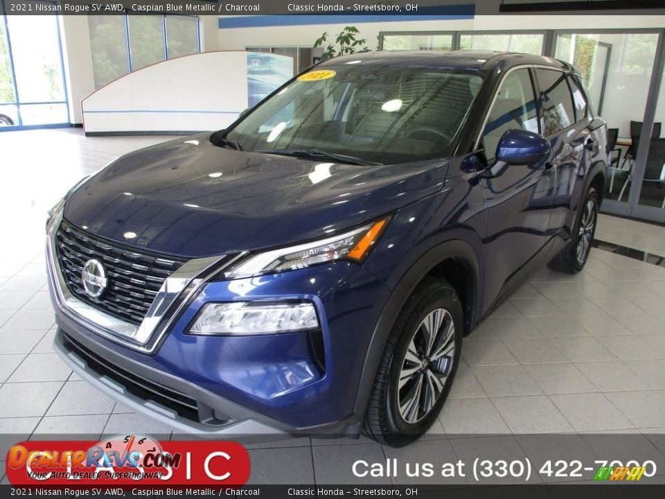 2021 Nissan Rogue SV AWD Caspian Blue Metallic / Charcoal Photo #1