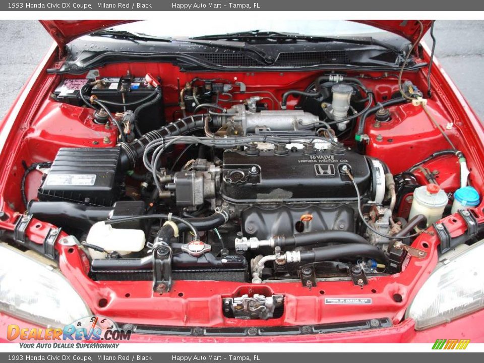1993 Honda Civic DX Coupe Milano Red / Black Photo #21