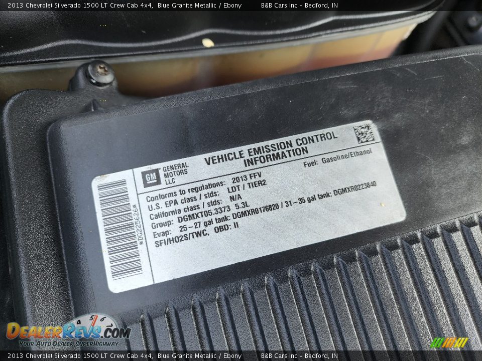 2013 Chevrolet Silverado 1500 LT Crew Cab 4x4 Blue Granite Metallic / Ebony Photo #27
