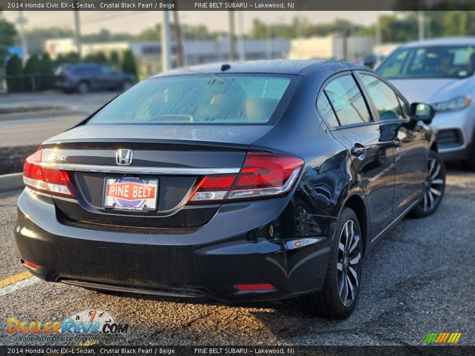 2014 Honda Civic EX-L Sedan Crystal Black Pearl / Beige Photo #6